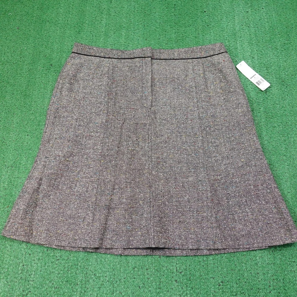 New! Apt. 9 Skirt Womens 16 Gray Tweed A-Line Knee Length Lined Zip Workwear